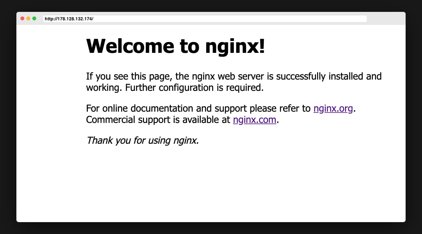 Nginx Welcome Screen