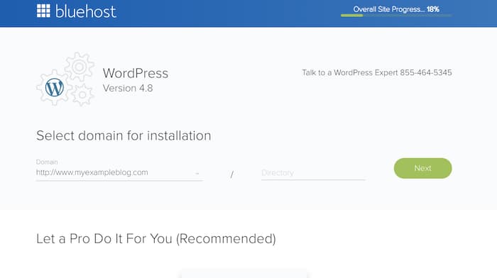 Wordpress installation on Domain