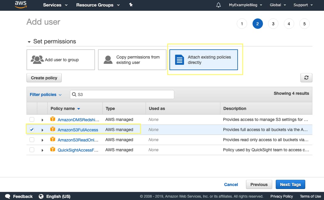 AWS S3 Full IAM Access