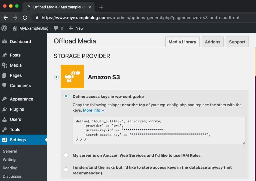 WP Offload Media wp-config.php