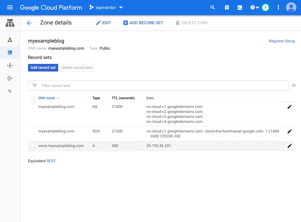 Google Cloud Zone Details