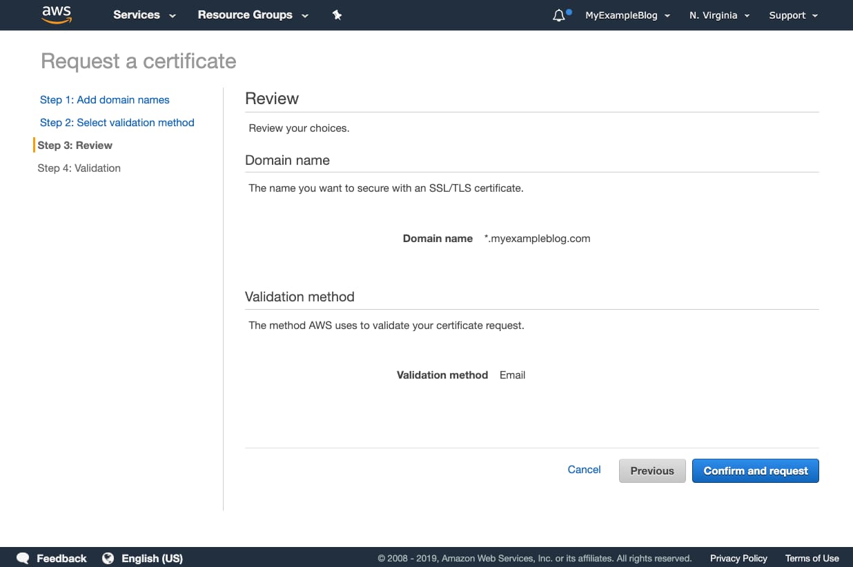 AWS Certificate Manager Review Request