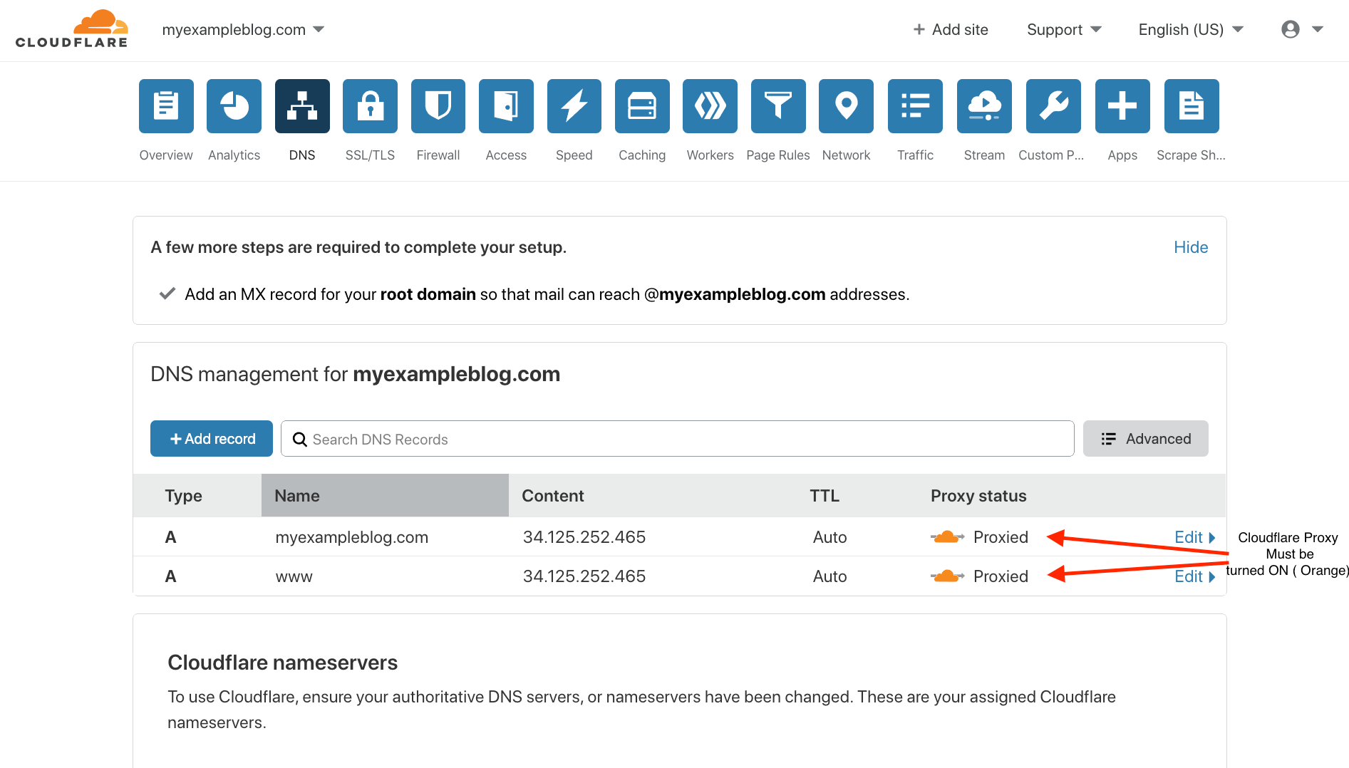 Cloudflare DNS proxy