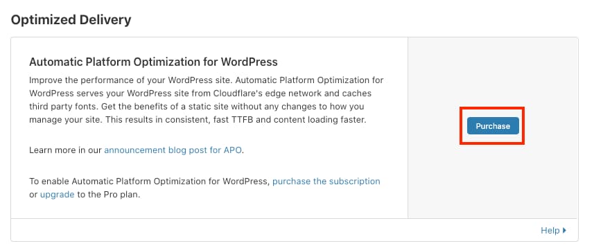 purchase cloudflare Automatic Platform Optimization  for WordPress